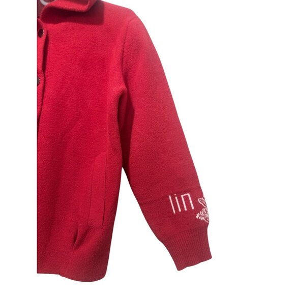 Rare 60s 70s Sweater Hoodie Japanese Style Red Size M/L Handmade Snap Button - Picture 12 of 16